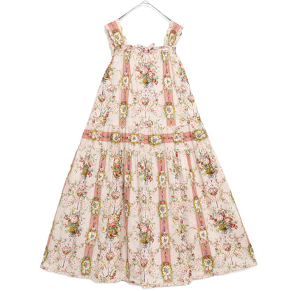 【極美品】ピンクハウス★壁紙模様pt♪ふんわりキャミワンピ ピンク系 薔薇&苺♪2025年 薄手 z22500
