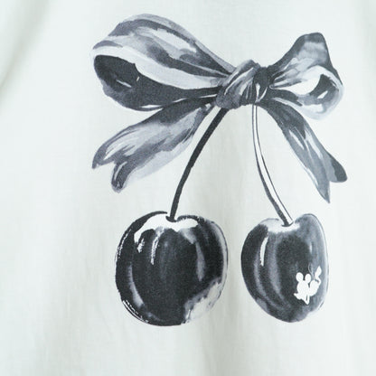 ローズティアラ★ミッキーマウス&さくらんぼ♪半袖カットソー Tシャツ サイズ38 白系 無地 z22762
