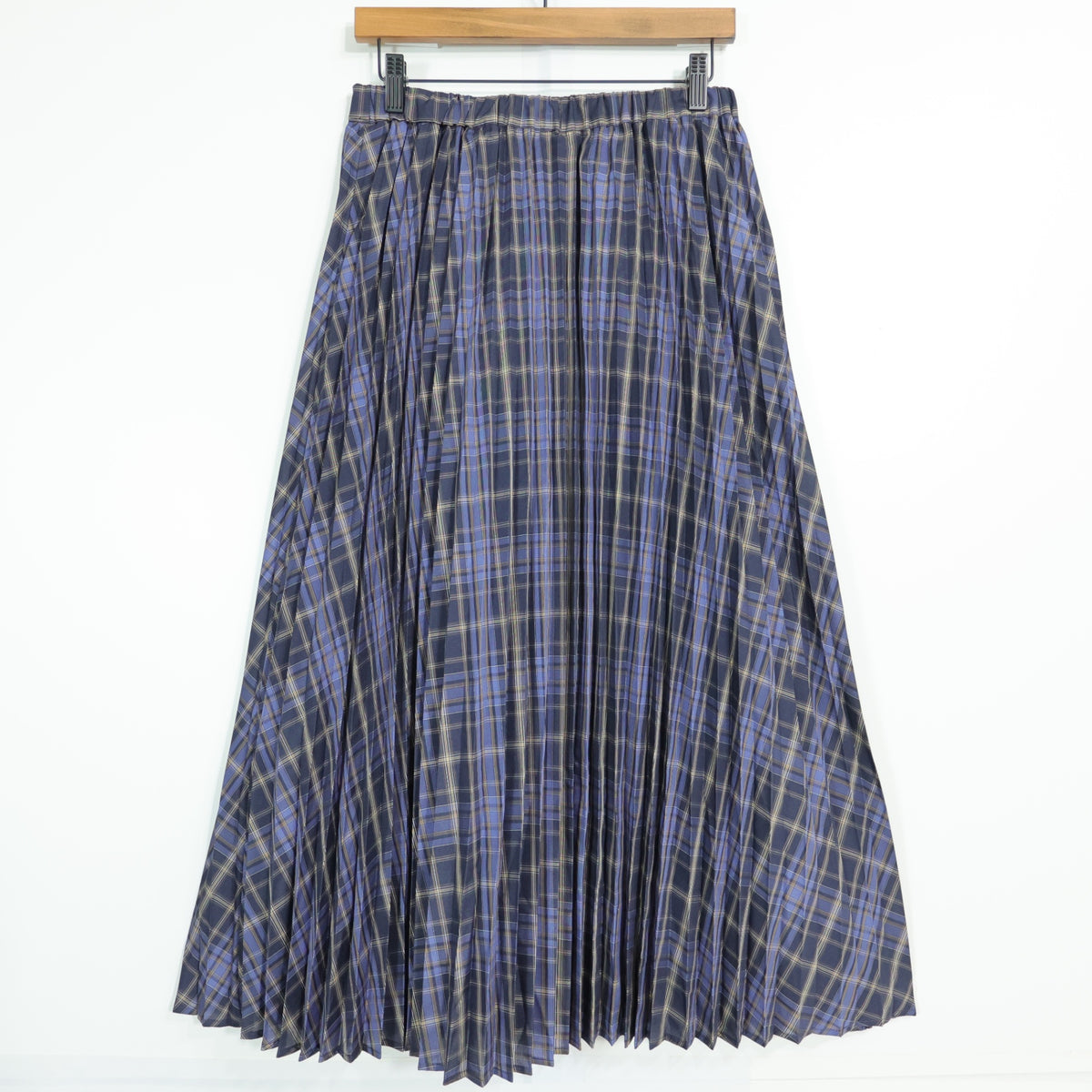 【タグ付き美品！】ドレスキップ★クラシカルなチェック柄が可愛い♪ プリーツスカート ロング 大きいサイズLL 紺系 z22885