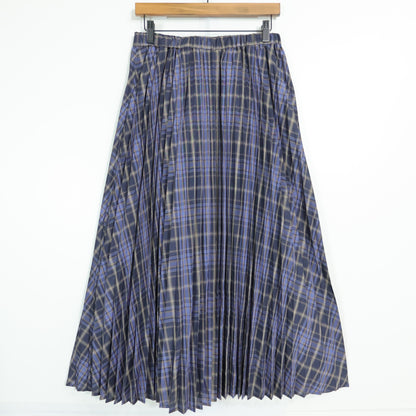 【タグ付き美品！】ドレスキップ★クラシカルなチェック柄が可愛い♪ プリーツスカート ロング 大きいサイズLL 紺系 z22885