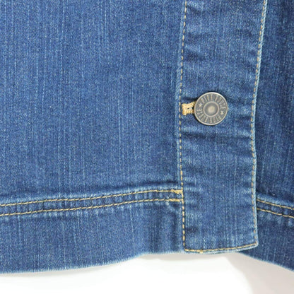 ピンクハウス★デニムロングワンピース オシャレなコート風デザイン♪ 可愛いレース サイズM　ブルー系 無地 z20267