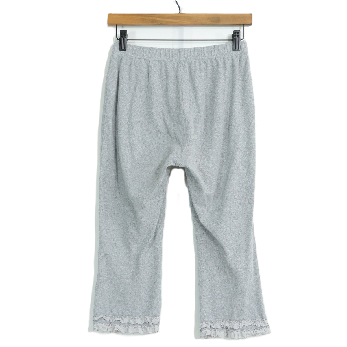 ピンクハウス★裾段々ローンフリル♪ドロワーズ クロップドパンツ グレー系 カットソー素材 無地 z22383