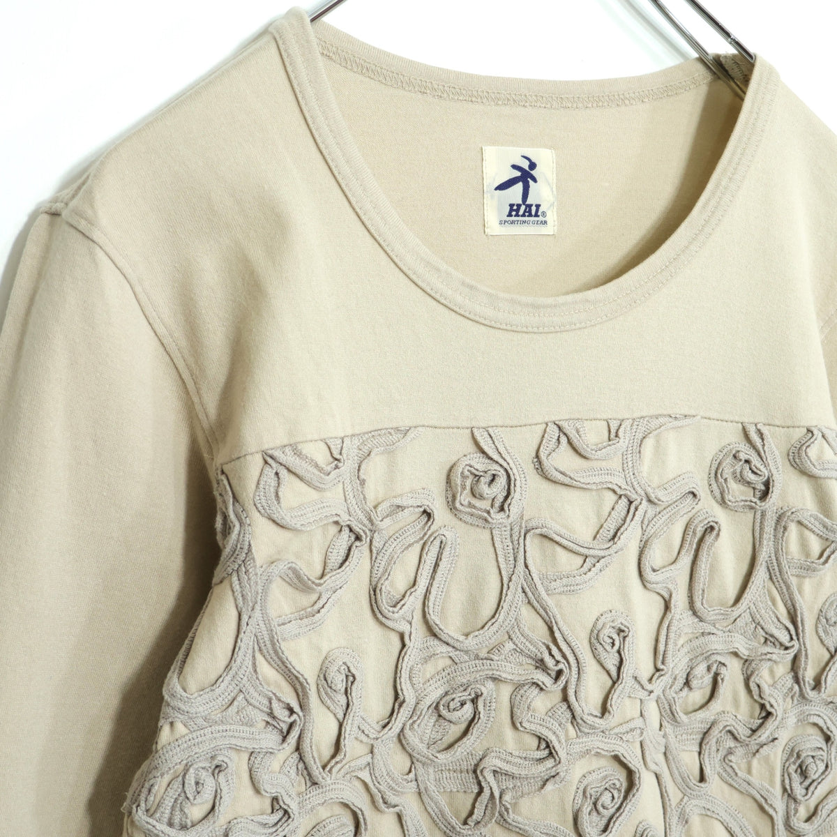 HAI SPORTING GEAR★ISSEY MIYAKE イッセイミヤケ 個性的なデザインの長袖カットソー サイズＭ ベージュ系 z22236