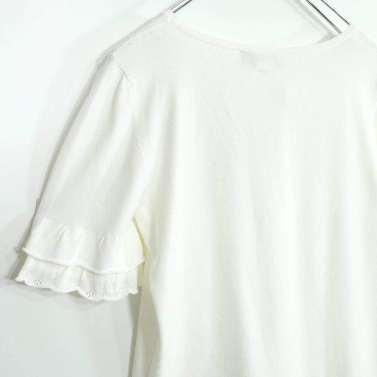 【新品タグ付】マックスマーラ Max Mara★フリルスリーブ ♪半袖カットソー サイズM 白系 ＊z21165