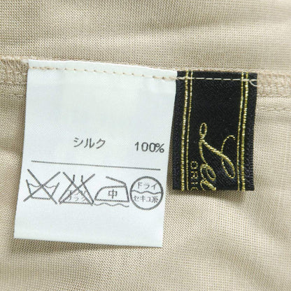 【タグ付極美品】レリアン★高級感！パールとビジューが素敵♪カットソー シルク100♪トップス ベージュ系 z20165