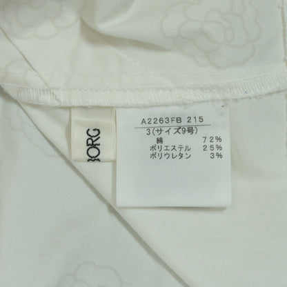 インゲボルグ INGEBORG★長袖カットソー お花柄♪八分袖 サイズ3(サイズ9号) ホワイト系 z18798