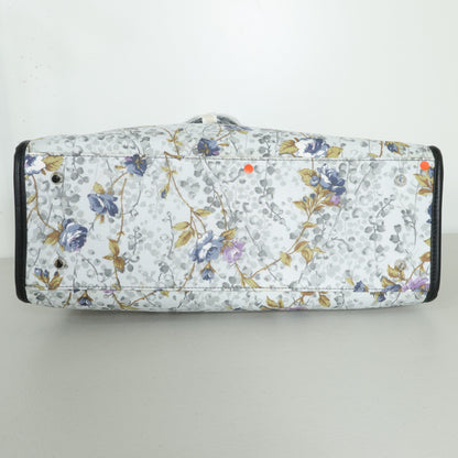 【美品】インゲボルグ★トートバッグ A4自立 パイピングトート 花柄 バラ 白系 ba264