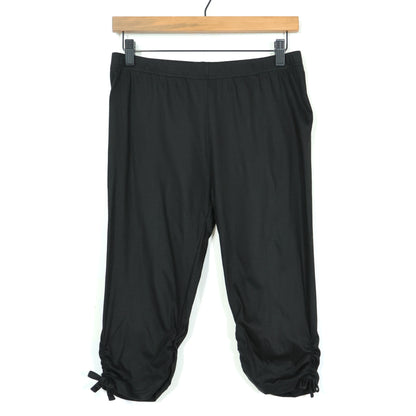 インゲボルグ★クシュっと感が可愛い♪ クロップドレギンス ミニリボン付き サイズ4(11号) 黒系 z22330