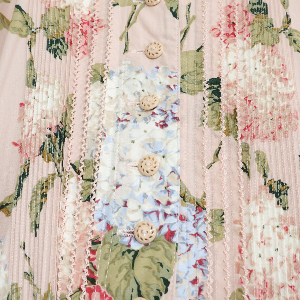 インゲボルグ★紫陽花pt♪半袖ワンピース ピンク系 前開き クラシカルデザイン♪薄手 z21979
