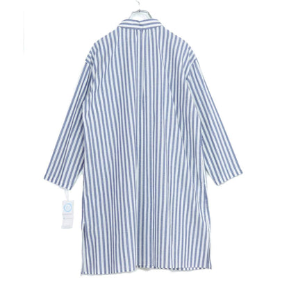 【新品タグ有】キャラオクルス レリアン★涼しげ♪綿麻素材のチュニックブラウス サイズ9 白×紺系 ストライプ柄♪薄手 z21035
