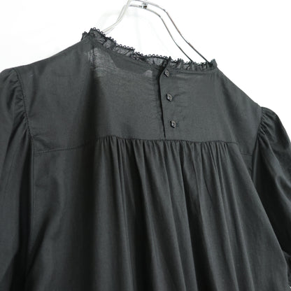 【極美品】ピンクハウス★たくし上げリボン♪ふんわりローンワンピース 黒系 ミニリボン使い♪2026年 z22517