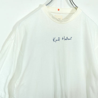 カールヘルム★上質な印象♪ ロゴプリント半袖カットソー・Tシャツ 白系 z22531