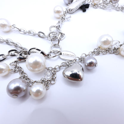 インゲボルグ★ロングネックレス バレエシューズ ＆ エッフェル塔モチーフ パール ロングネックレス チェーンベルト so287