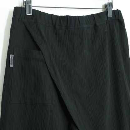 【美品】SOUSOU ソウソウ★高島縮 手柄寛衣下 片身替わり 金襴緞子 濡羽色 サイズM イージーパンツ 黒系 z22717