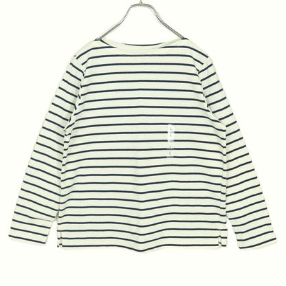 UNIQLOユニクロ★ベーシックなカットソー♪ボーダー 長袖 ロングTシャツ 大きいサイズL ユニクロ 濃紺系 z21143