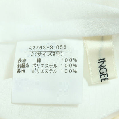 インゲボルグ★繊細！刺繍生地　タック入りスカート ふんわりフォルム♪ひざ丈 サイズ3(9号) アイボリー系 ＊z15088