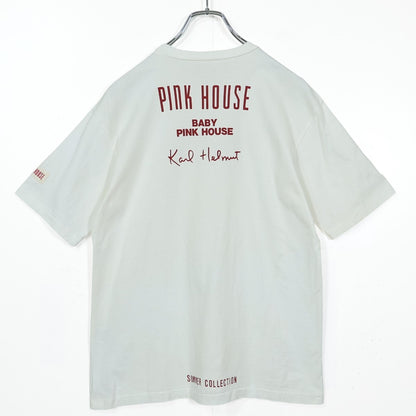 ピンクハウス★ロゴプリントが可愛い♪ 半袖カットソー・Tシャツ サマーコレクション ゆったり サイズL 白系 z22529