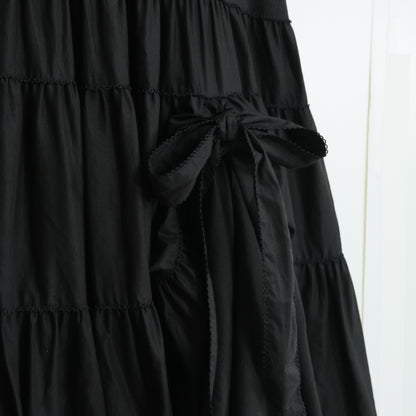 【極美品】ピンクハウス★たくし上げリボン♪ふんわりローンワンピース 黒系 ミニリボン使い♪2026年 z22517