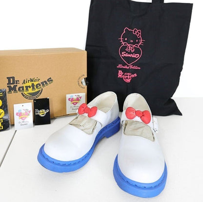 【希少】Dr.Martens×Hello Kitty★限定コラボシューズ トート・缶バッジ付 UK6(25cm前後) 白系＊sh166
