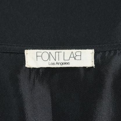 FONTLAB★ロング ジレ ベスト ワンピース きれいめカジュアル 大きいサイズ15号 黒系 z22994