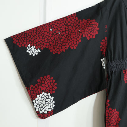 【美品】SOUSOU ソウソウ★綿麻混！みたて衣  サイズM 黒×白×赤系 ワンピース z22473