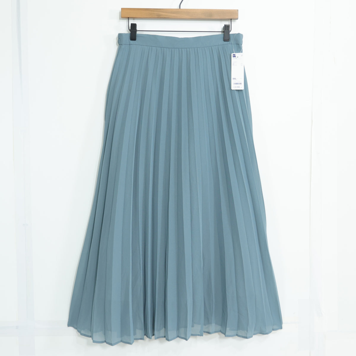 【新品タグ付】ＧＵ★プリーツロングスカート♪ サイズXXL グリーン系 z22879