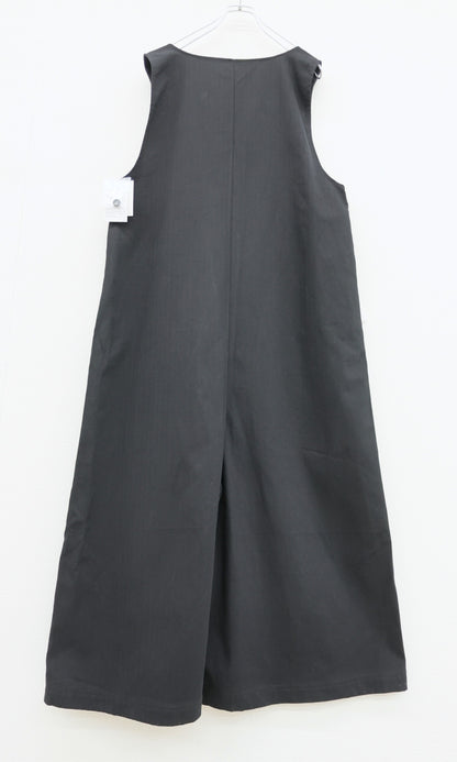 【美品】！ルピリアン★Vネックとワイドシルエットがカジュアル可愛い♪サロペット オールインワン パンツ 黒系 z23572
