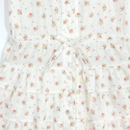 ワンダフルワールド カネコイサオ★豪華！かぶせ段々フリル♪ワンピース 白系 前開き 小花柄&刺繍♪薄手 z20705