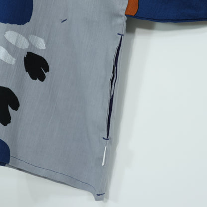 【美品！】SOUSOU ソウソウ★高島縮♪薙刀四角衣 ほほえみ サイズM グレー系 フレンチ袖カットソー z22813