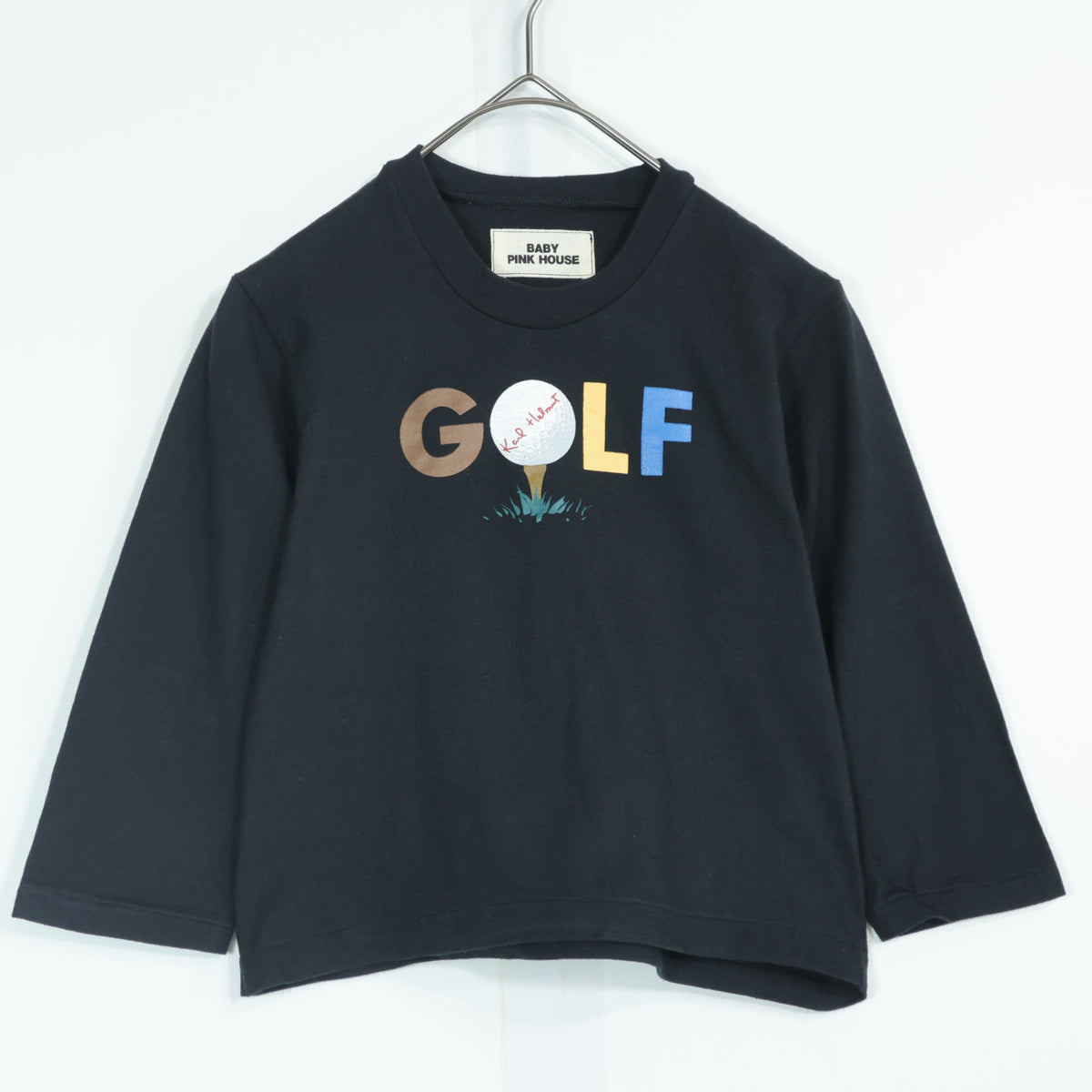 【美品】ベビーピンクハウス★ゴルフpt♪長袖カットソー サイズ110 黒系 親子コーデに♪z22669