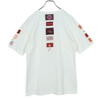 ピンクハウス★ワッペンがいっぱい♪ 半袖カットソー・Tシャツ フロントポケット サイズL 白系 z22522