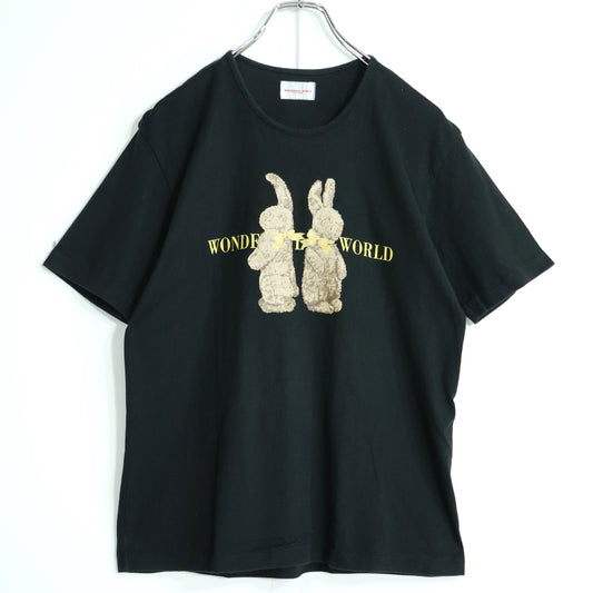 ピンクハウス★リボンうさぎpt♪半袖カットソー Tシャツ 黒系 無地 z21927