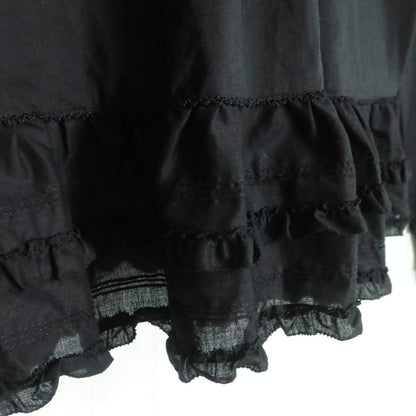 【美品】ピンクハウス★可愛いお花のモチーフが印象的！ドットチュールレース使い♪ブラウス 黒系 段々フリルも♪*z19271