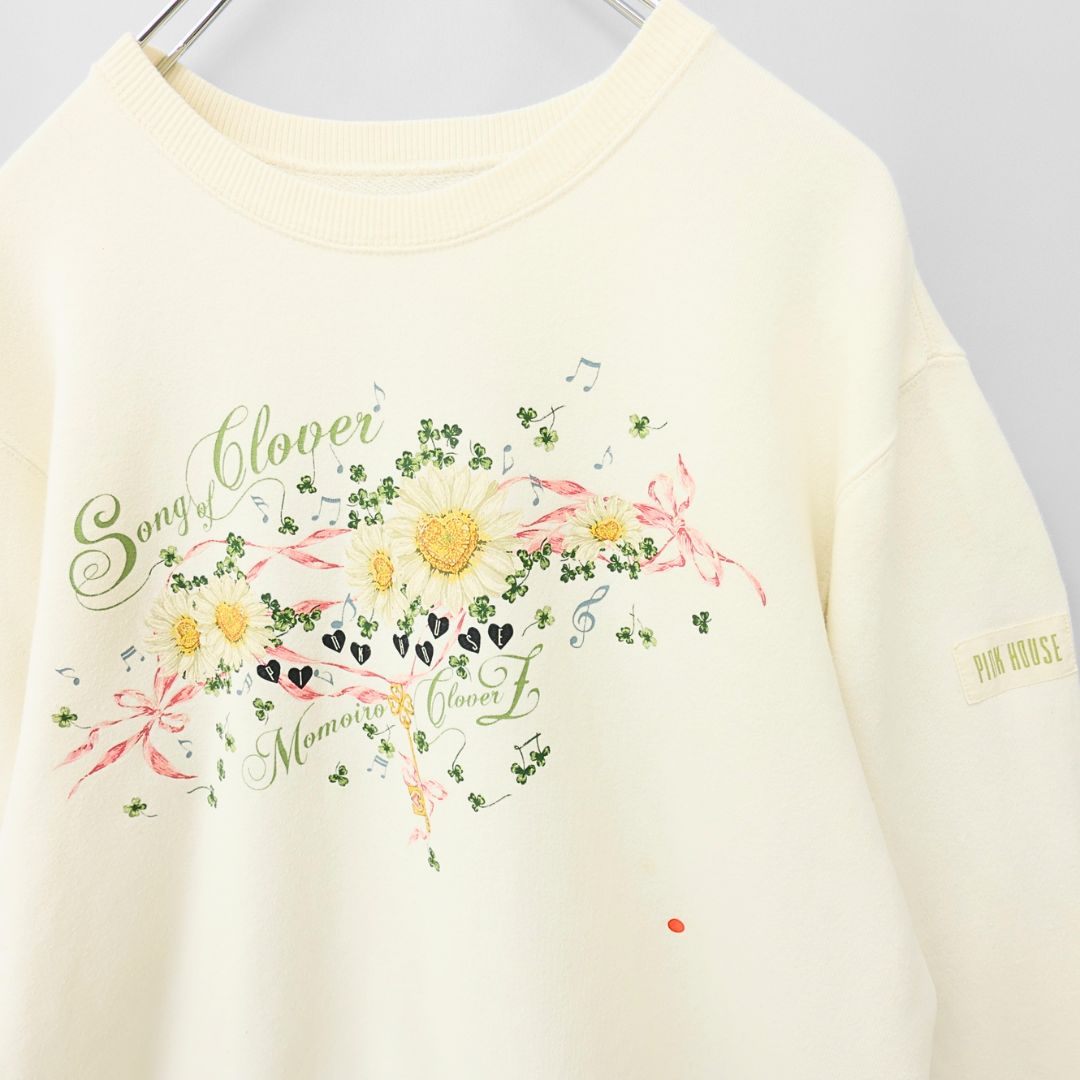 ピンクハウス×ももクロ★ハートのひな菊ptが可愛い♪ 長袖トレーナー・スウェット サイズ4(L) アイボリー系 z23346