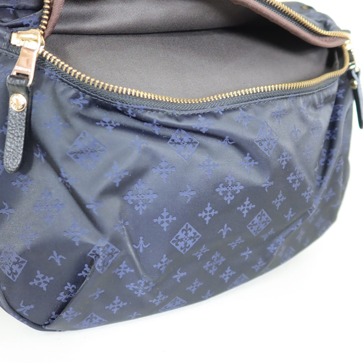 【美品】russet ラシット★大人可愛い！ 大きめポケット 2WAYバッグ  斜め掛けOK  ネイビー系　＊ba187