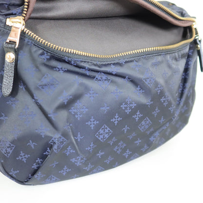 【美品】russet ラシット★大人可愛い！ 大きめポケット 2WAYバッグ  斜め掛けOK  ネイビー系　＊ba187