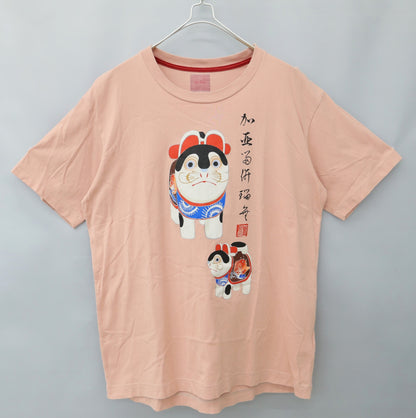 カールヘルム★個性的な犬張子デザイン♪オーバーサイズ 半袖Tシャツ 大きいLサイズ ピンク系 z23302