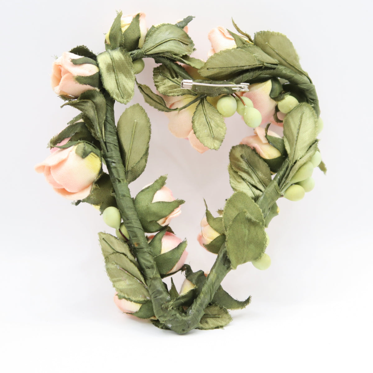 【極美品】ピンクハウス★ロマンティック♪ ミニ薔薇のハートリース ローズモチーフ コサージュ ピンク系 ＊ko068