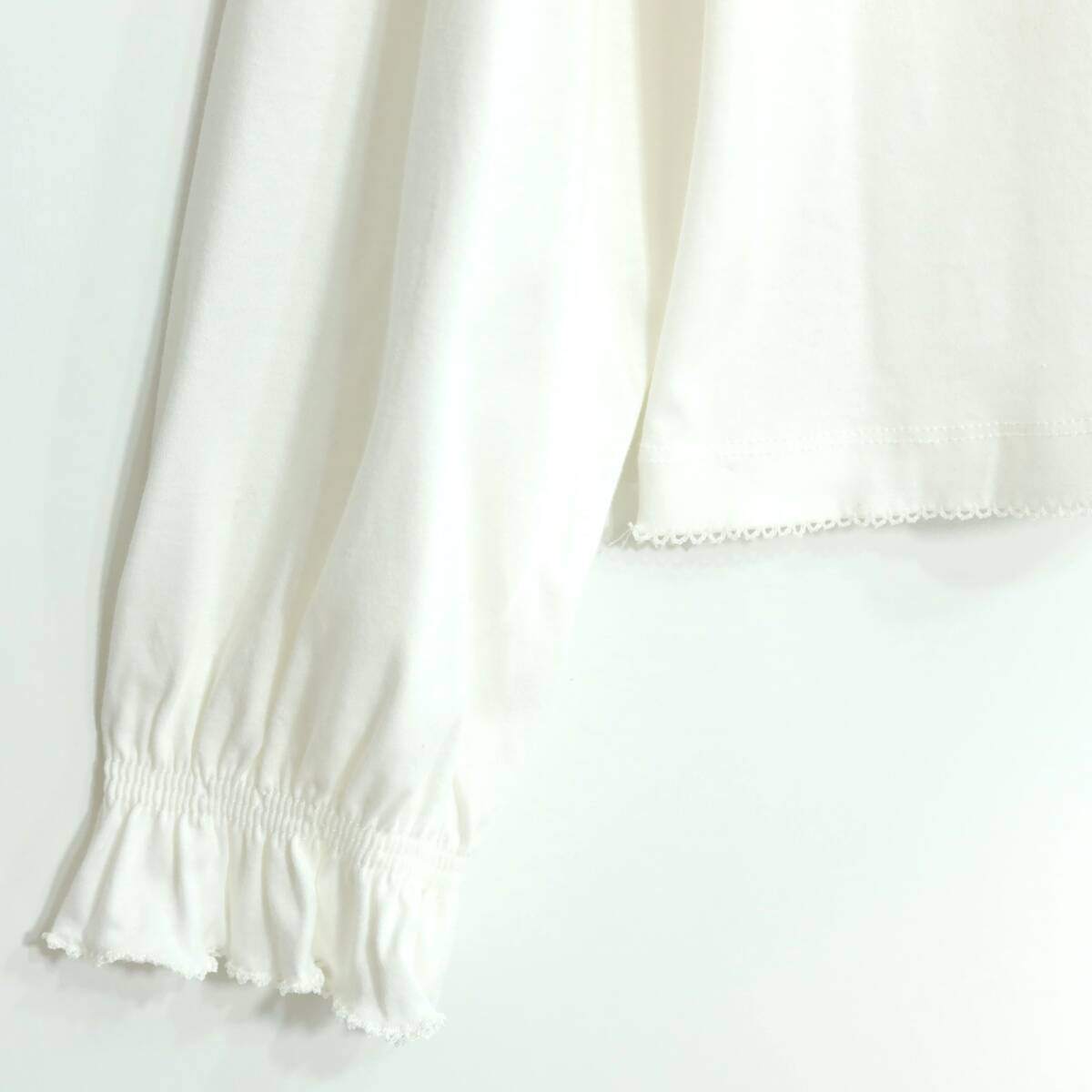 ピンクハウス★♪ピコフリルたっぷり♪華やかな長袖カットソー レイヤード ブラウス サイズ3(M) 白系 z20396