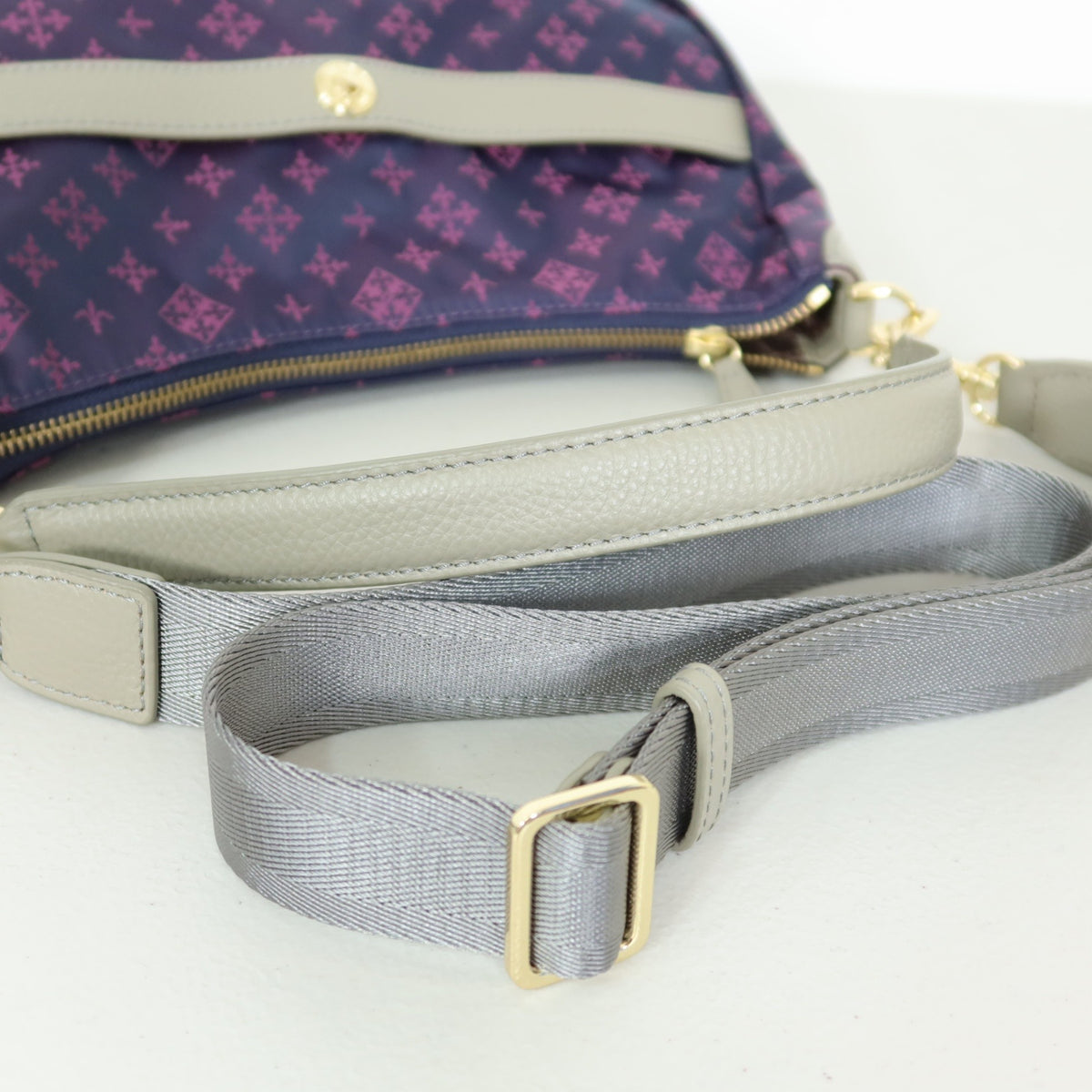 【美品】ラシット ★斜め掛けok! 2WAYショルダーバッグ ネイビー×ピンク系　＊ba186