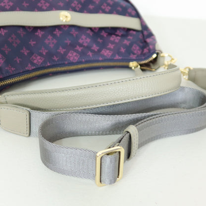 【美品】ラシット ★斜め掛けok! 2WAYショルダーバッグ ネイビー×ピンク系　＊ba186