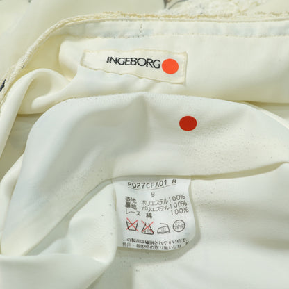 インゲボルグ★すずらんpt♪レース使いワンピース サイズ9 クリーム色系 サテンリボン♪薄手 z22554