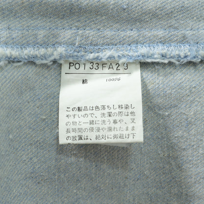 ピンクハウス★ひなぎくワッペン&リボン♪デニムのジャンパースカート 水色系 前開き 無地 z22573