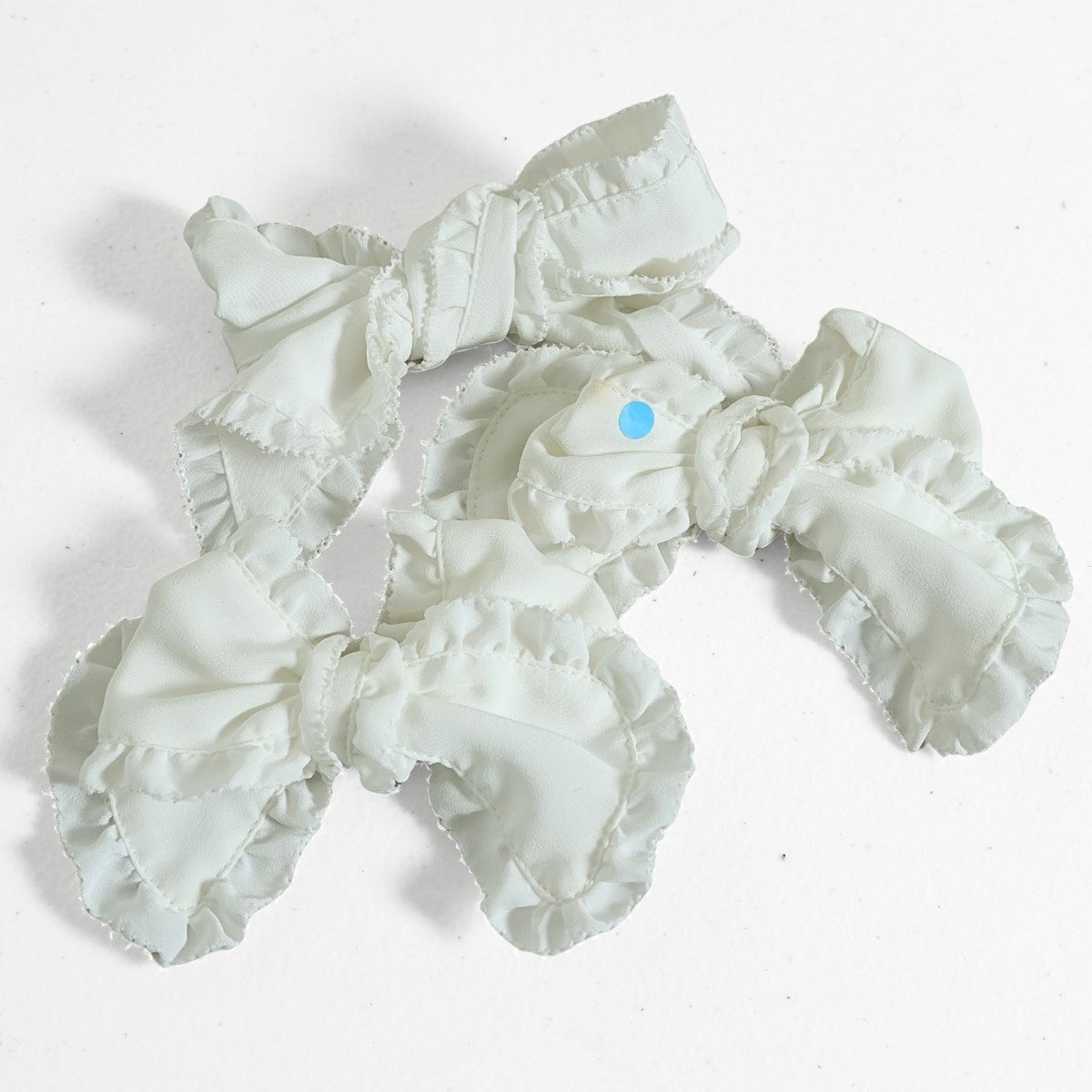 ピンクハウス系？★リボン3個セット シフォン ピコフリル 万能 白系 so468