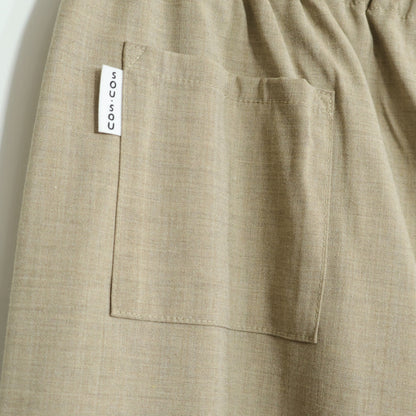 【美品】SOUSOU ソウソウ★行 ワイドパンツ イージーパンツ 薄茶系 無地 z22599
