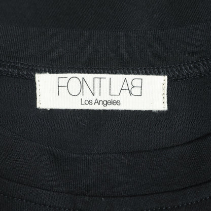 【美品】FONTLAB★ゆったり♪フレンチ袖カットソー チュニック 大きいサイズ15号 黒系 無地 z22362