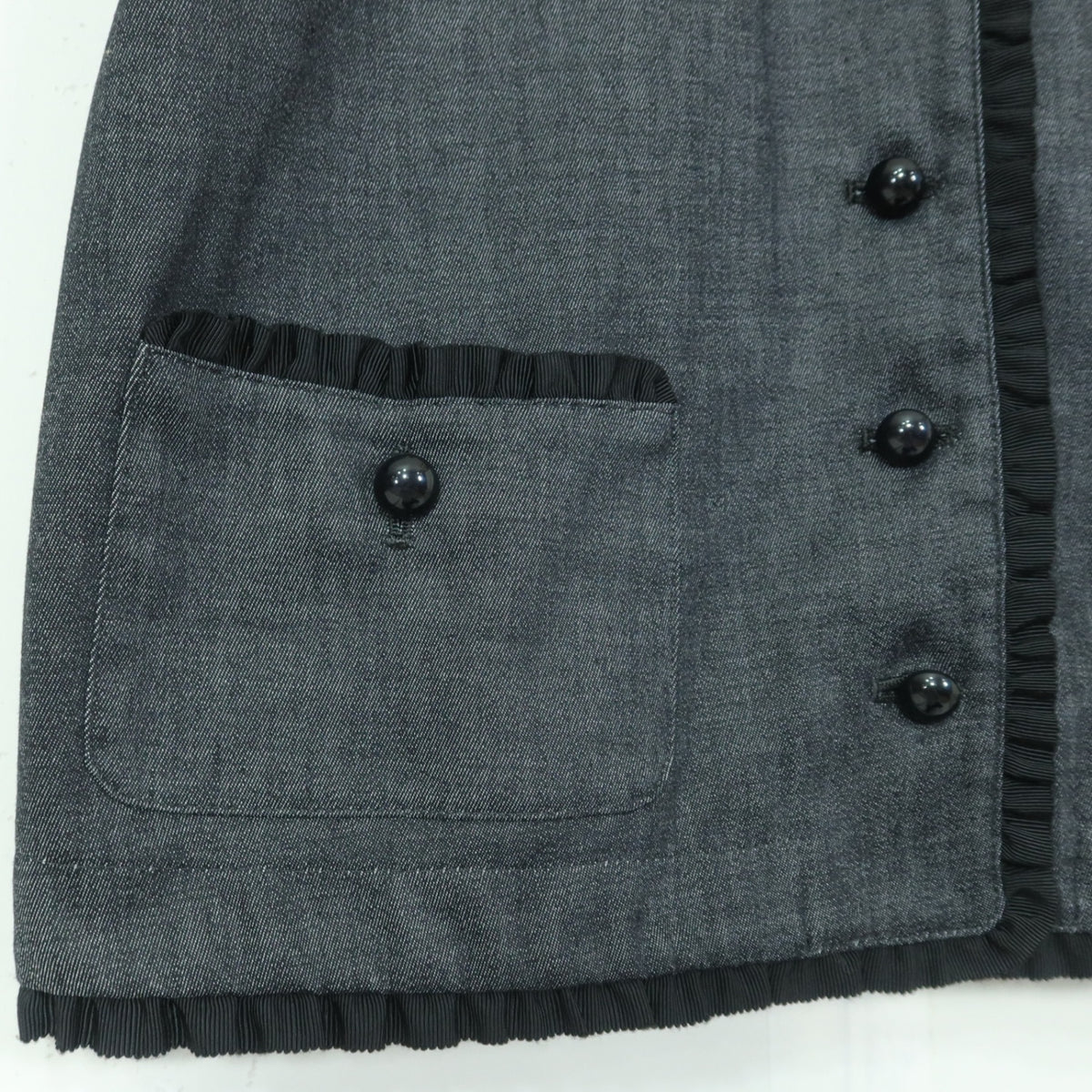 【美品】インゲボルグ★セットアップ♪大人可愛い フリル使い 3WAY ジャケット スカート 大きいサイズL 黒系 z20395