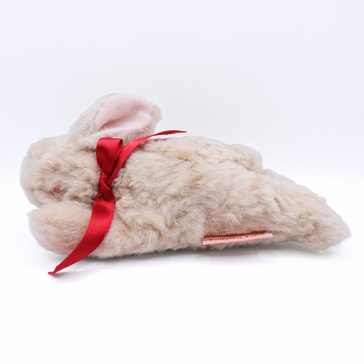 【美品】ワンダフルワールド カネコイサオ★ とびうさぎブローチ  コサージュ うさぎ ぬいぐるみ ベージュ系 ko121
