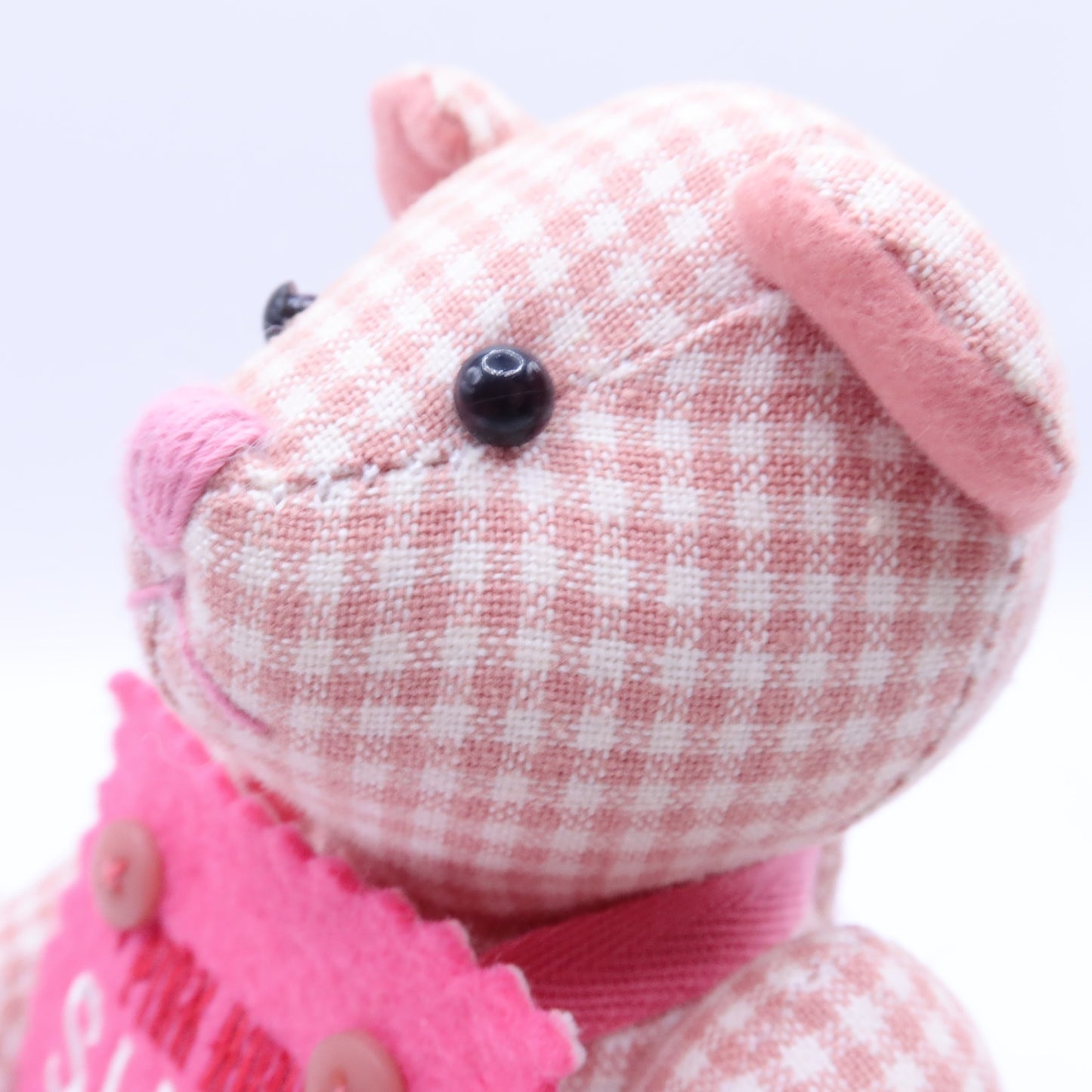 【レア】ピンクハウス★SHOWゼッケン テディベアぬいぐるみマスコット ギンガムチェック ピンク系 ＊so173