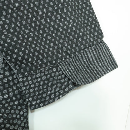 【美品】SOUSOU×le coq sportif BIKE★和モダン柄が素敵♪間がさね 半袖 ワンピース 黒グレー系 z22899